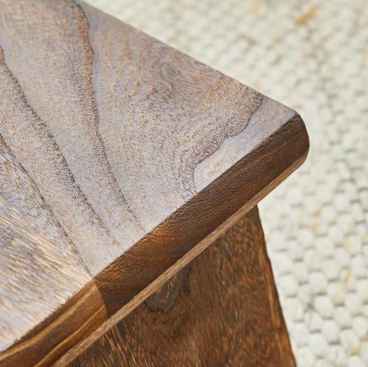 Traditional Japanese Solid Wood Rectangle Coffee Table 2-Tier For Living Room