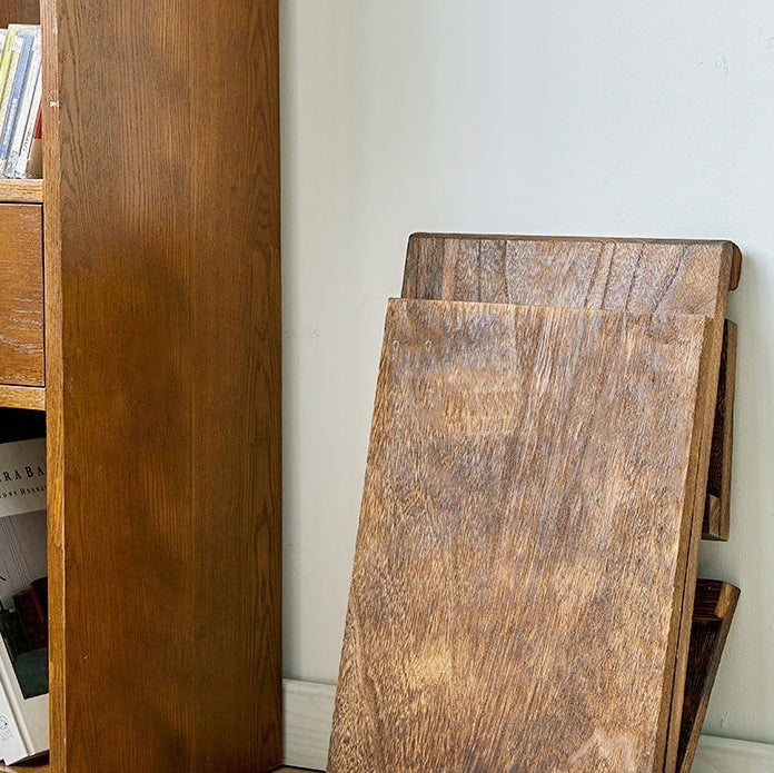 Traditioneller japanischer rechteckiger Couchtisch aus Massivholz mit 2 Ebenen für das Wohnzimmer 