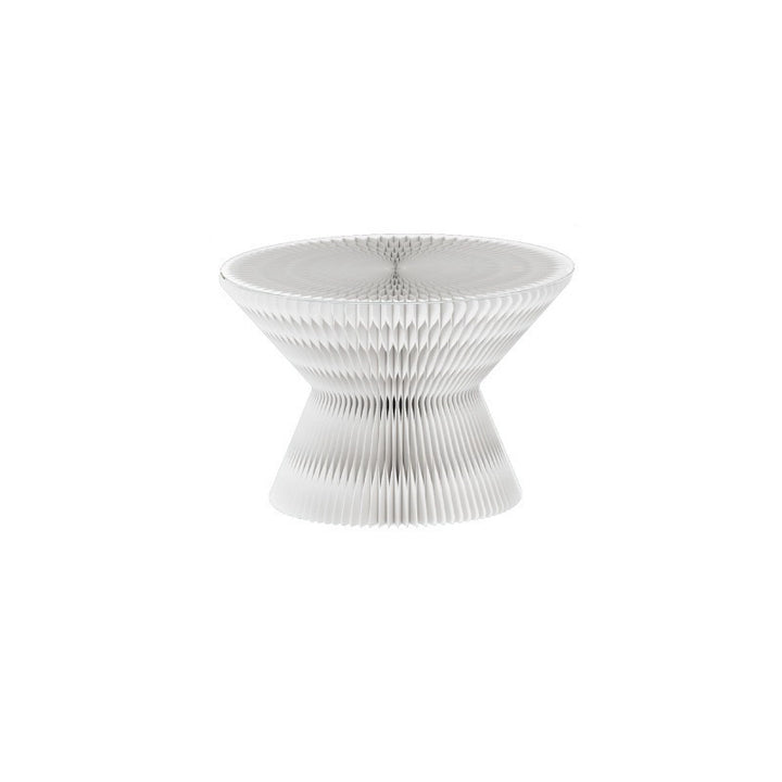 Contemporary Creative Glass Acrylic Kraft Paper Round Cone Coffee Table 1-Tier For Living Room