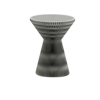 Contemporary Creative Glass Acrylic Kraft Paper Round Cone Coffee Table 1-Tier For Living Room