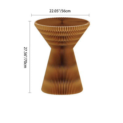 Contemporary Creative Glass Acrylic Kraft Paper Round Cone Coffee Table 1-Tier For Living Room