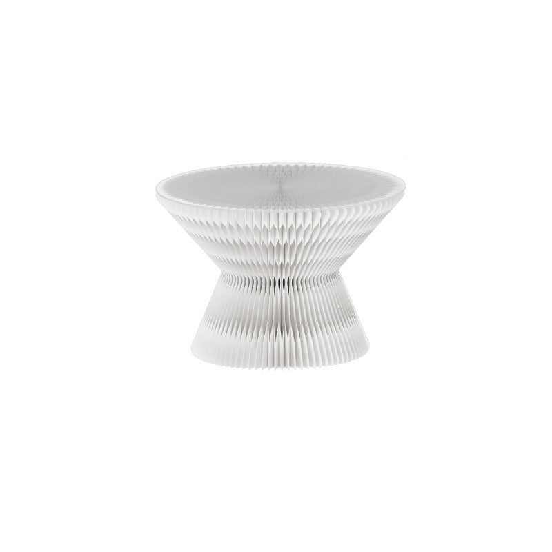 Contemporary Creative Glass Acrylic Kraft Paper Round Cone Coffee Table 1-Tier For Living Room