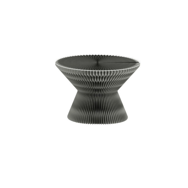 Contemporary Creative Glass Acrylic Kraft Paper Round Cone Coffee Table 1-Tier For Living Room
