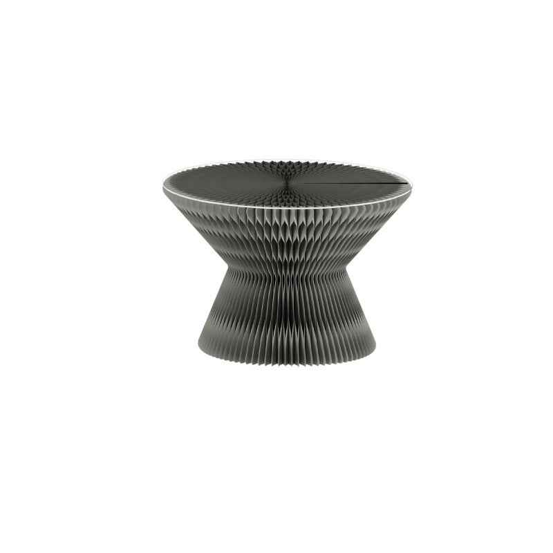 Contemporary Creative Glass Acrylic Kraft Paper Round Cone Coffee Table 1-Tier For Living Room
