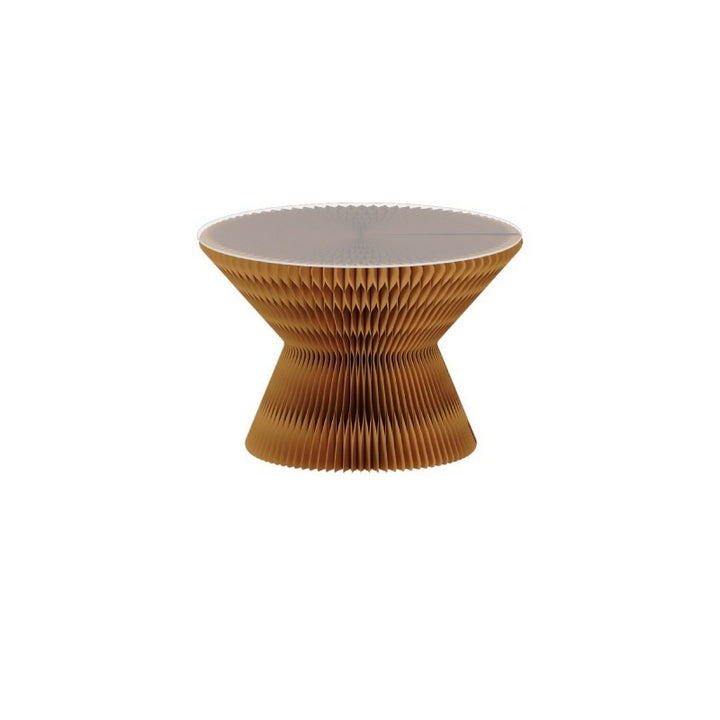 Contemporary Creative Glass Acrylic Kraft Paper Round Cone Coffee Table 1-Tier For Living Room