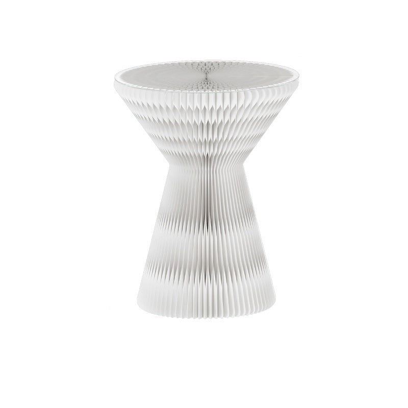 Contemporary Creative Glass Acrylic Kraft Paper Round Cone Coffee Table 1-Tier For Living Room