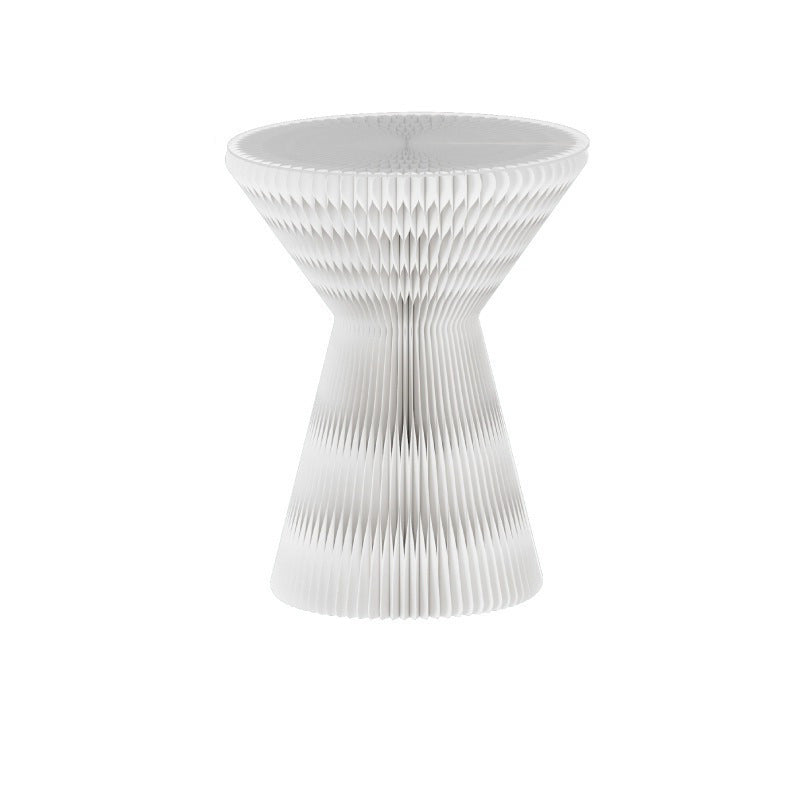 Contemporary Creative Glass Acrylic Kraft Paper Round Cone Coffee Table 1-Tier For Living Room
