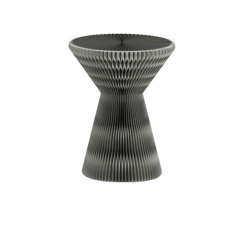 Contemporary Creative Glass Acrylic Kraft Paper Round Cone Coffee Table 1-Tier For Living Room