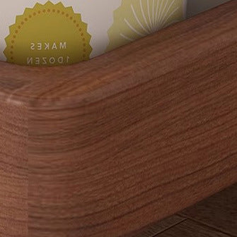 Mesa Auxiliar Rectangular Móvil de Madera Maciza Vintage Tradicional de 4 Niveles para Sala de Estar 