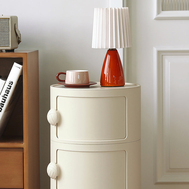 Contemporary Creative ABS Round Barrel Side Table 2/3/4-Storage For Living Room