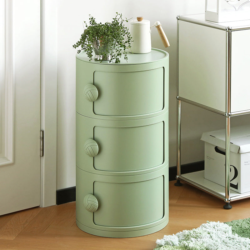Contemporary Creative ABS Round Barrel Side Table 2/3/4-Storage For Living Room