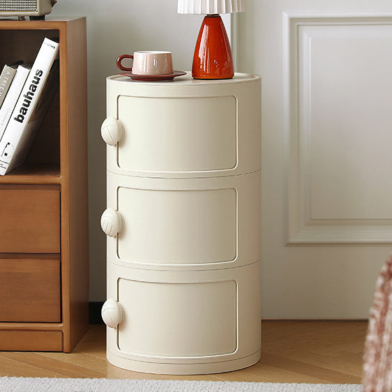Contemporary Creative ABS Round Barrel Side Table 2/3/4-Storage For Living Room
