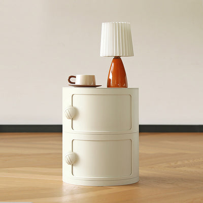 Contemporary Creative ABS Round Barrel Side Table 2/3/4-Storage For Living Room