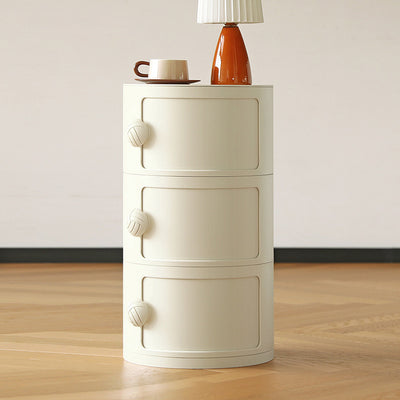 Contemporary Creative ABS Round Barrel Side Table 2/3/4-Storage For Living Room