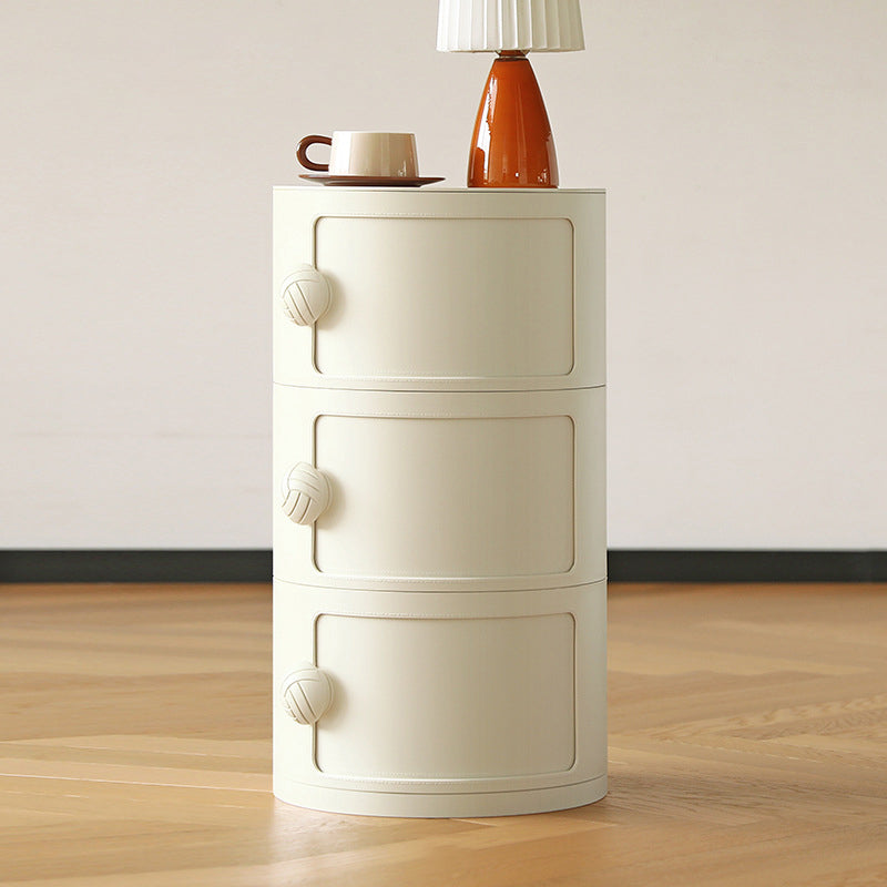 Contemporary Creative ABS Round Barrel Side Table 2/3/4-Storage For Living Room
