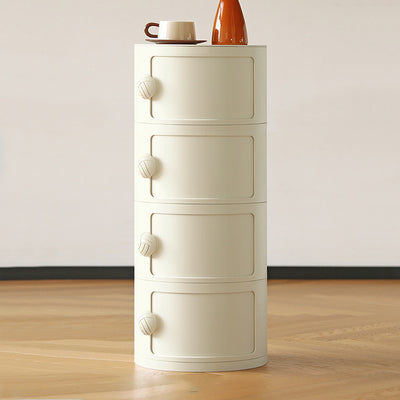 Contemporary Creative ABS Round Barrel Side Table 2/3/4-Storage For Living Room