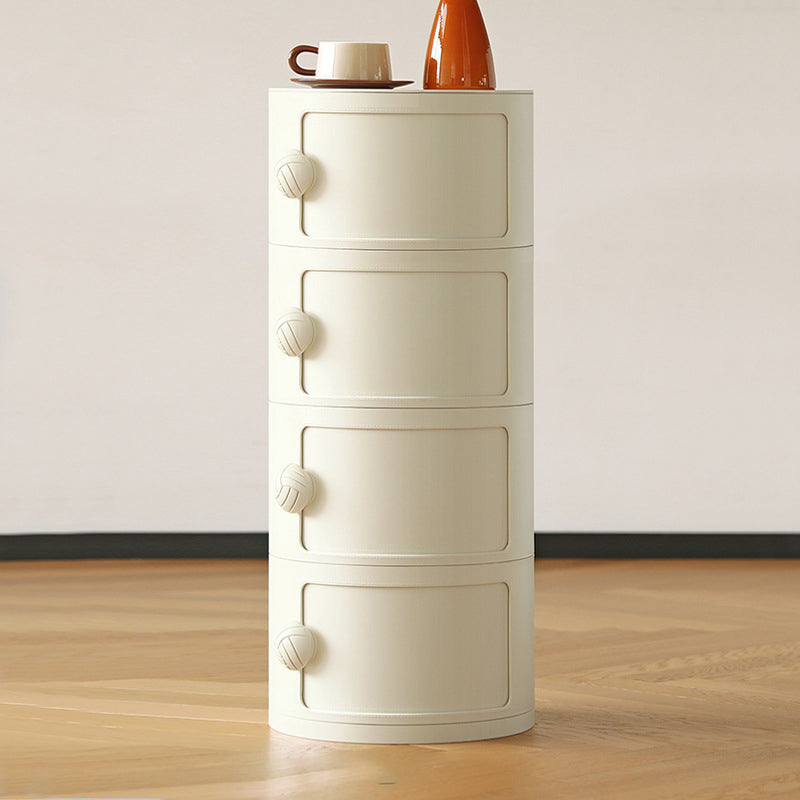 Contemporary Creative ABS Round Barrel Side Table 2/3/4-Storage For Living Room