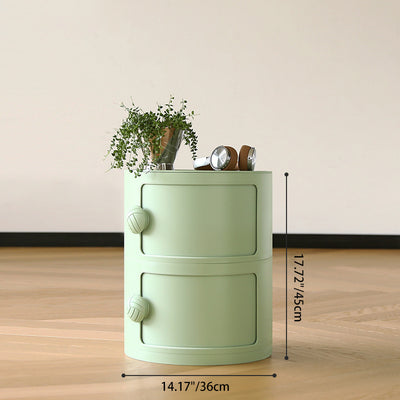 Contemporary Creative ABS Round Barrel Side Table 2/3/4-Storage For Living Room