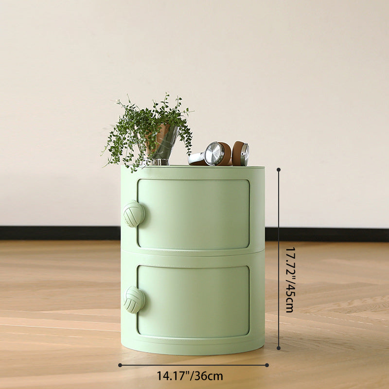 Contemporary Creative ABS Round Barrel Side Table 2/3/4-Storage For Living Room