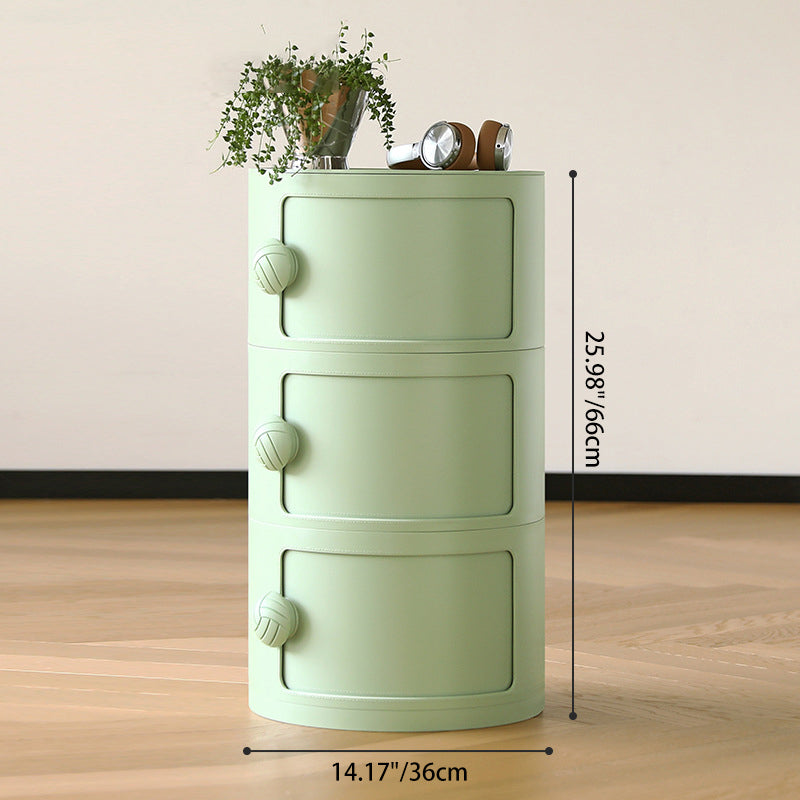Contemporary Creative ABS Round Barrel Side Table 2/3/4-Storage For Living Room