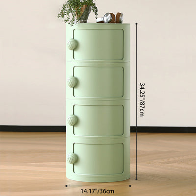Contemporary Creative ABS Round Barrel Side Table 2/3/4-Storage For Living Room