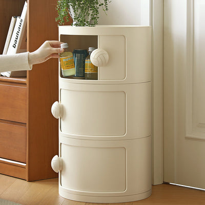 Contemporary Creative ABS Round Barrel Side Table 2/3/4-Storage For Living Room