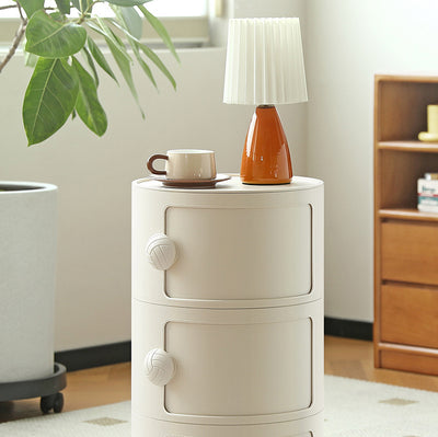 Contemporary Creative ABS Round Barrel Side Table 2/3/4-Storage For Living Room