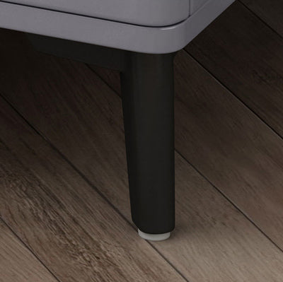 Modern Luxury Sintered Stone Rubberwood Rounded Rectangular Cylindrical Nightstand With 3 Drawers For Bedroom