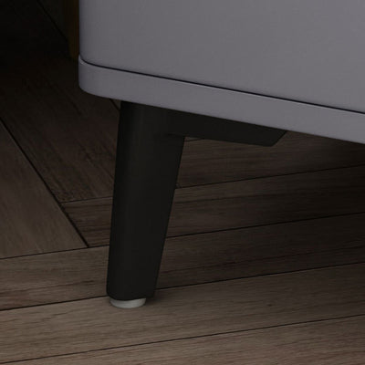 Modern Luxury Sintered Stone Rubberwood Rounded Rectangular Cylindrical Nightstand With 3 Drawers For Bedroom
