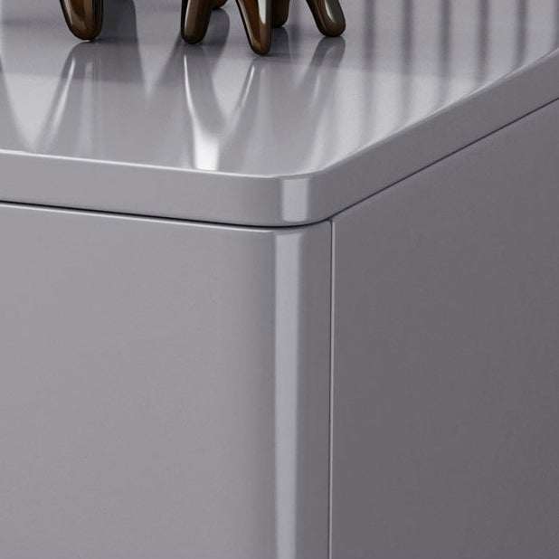 Modern Luxury Sintered Stone Rubberwood Rounded Rectangular Cylindrical Nightstand With 3 Drawers For Bedroom