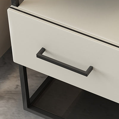 Contemporary Scandinavian Tempered Glass Carbon Steel MDF Rectangular Side Table 3-Tier For Living Room
