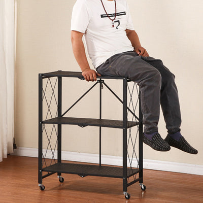 Modern Minimalist Steel Movable Rectangular Storage Shelf 3/4/5-Shelves For Living Room