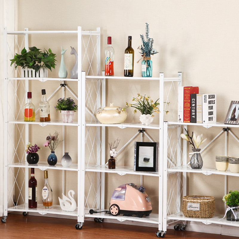 Modern Minimalist Steel Movable Rectangular Storage Shelf 3/4/5-Shelves For Living Room