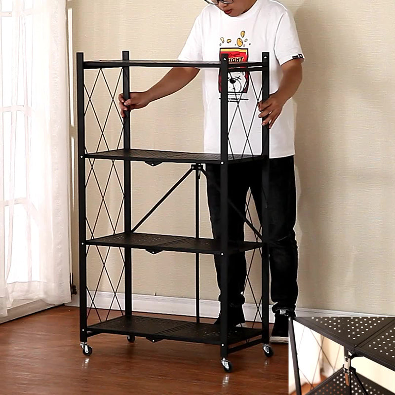 Modern Minimalist Steel Movable Rectangular Storage Shelf 3/4/5-Shelves For Living Room