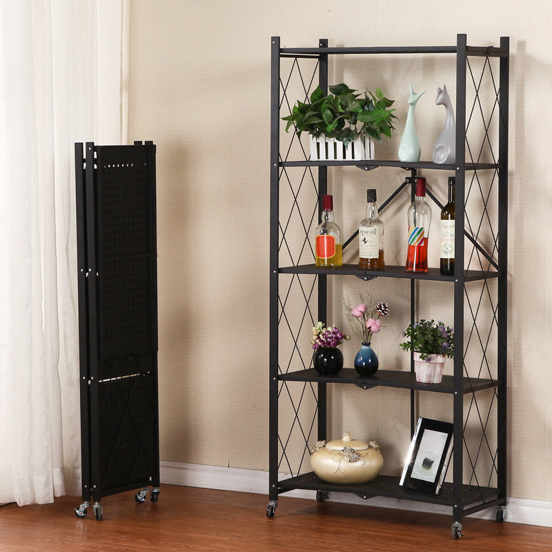 Modern Minimalist Steel Movable Rectangular Storage Shelf 3/4/5-Shelves For Living Room