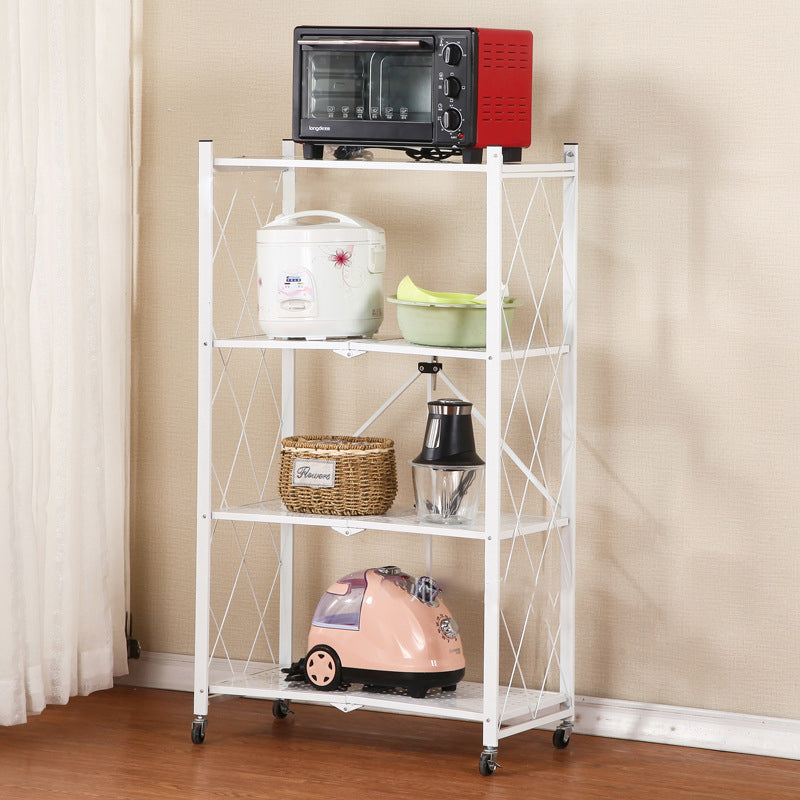 Modern Minimalist Steel Movable Rectangular Storage Shelf 3/4/5-Shelves For Living Room