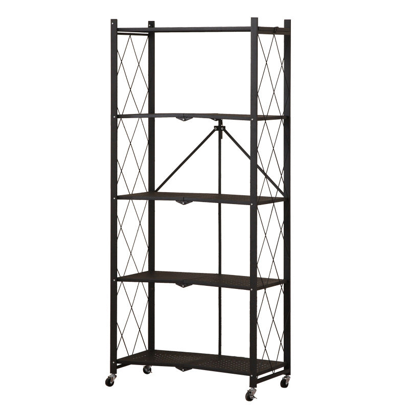 Modern Minimalist Steel Movable Rectangular Storage Shelf 3/4/5-Shelves For Living Room