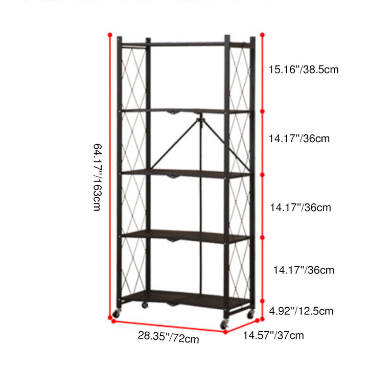Étagère de rangement rectangulaire mobile en acier, style minimaliste moderne, à 3/4/5 étagères pour salon 