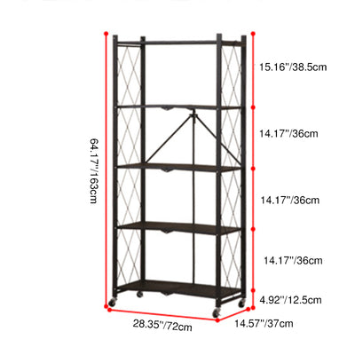 Modern Minimalist Steel Movable Rectangular Storage Shelf 3/4/5-Shelves For Living Room