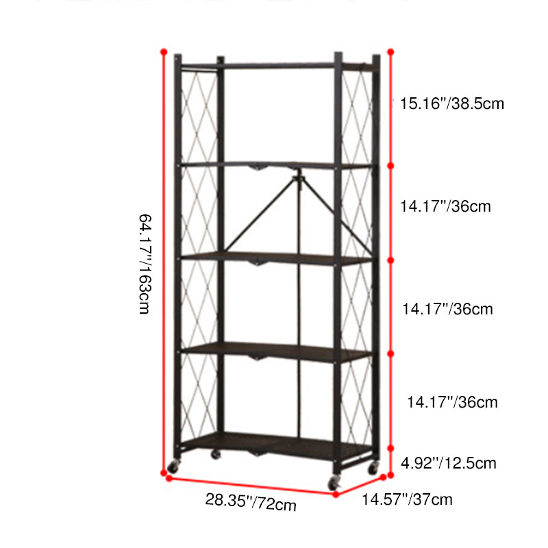 Modern Minimalist Steel Movable Rectangular Storage Shelf 3/4/5-Shelves For Living Room