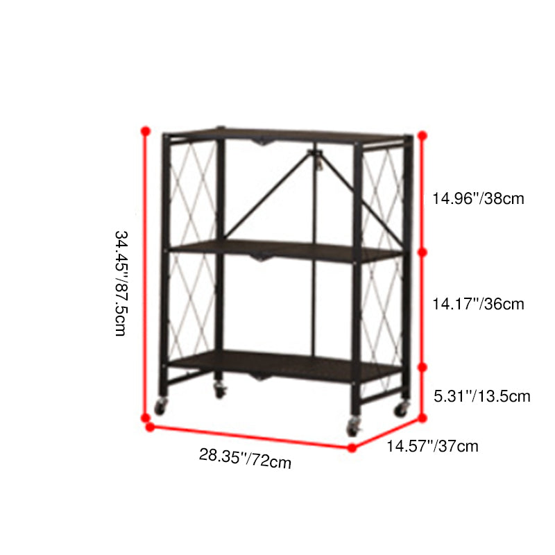 Modern Minimalist Steel Movable Rectangular Storage Shelf 3/4/5-Shelves For Living Room