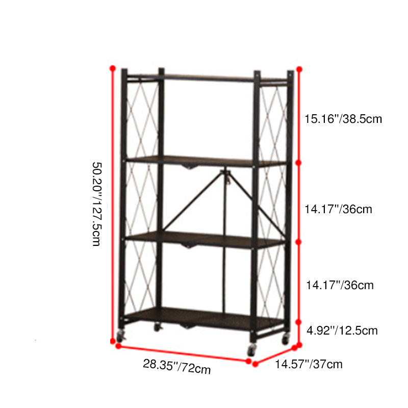 Modern Minimalist Steel Movable Rectangular Storage Shelf 3/4/5-Shelves For Living Room