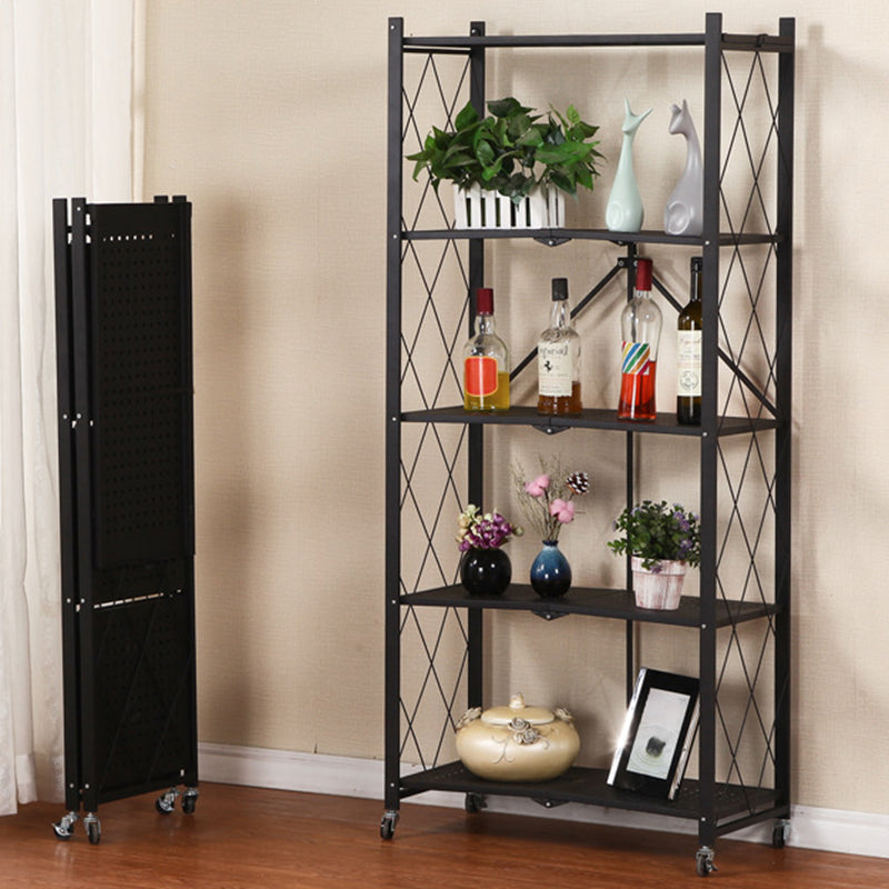 Étagère de rangement rectangulaire mobile en acier, style minimaliste moderne, à 3/4/5 étagères pour salon 