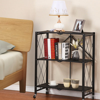 Modern Minimalist Steel Movable Rectangular Storage Shelf 3/4/5-Shelves For Living Room
