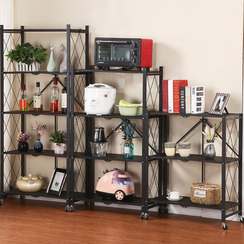 Modern Minimalist Steel Movable Rectangular Storage Shelf 3/4/5-Shelves For Living Room