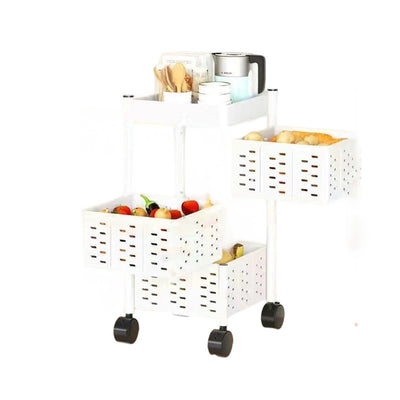 Modern Minimalist Carbon Steel Movable Square Hollow Storage Shelf 3/4/5-Shelves For Living Room