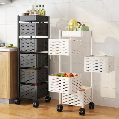 Modern Minimalist Carbon Steel Movable Square Hollow Storage Shelf 3/4/5-Shelves For Living Room