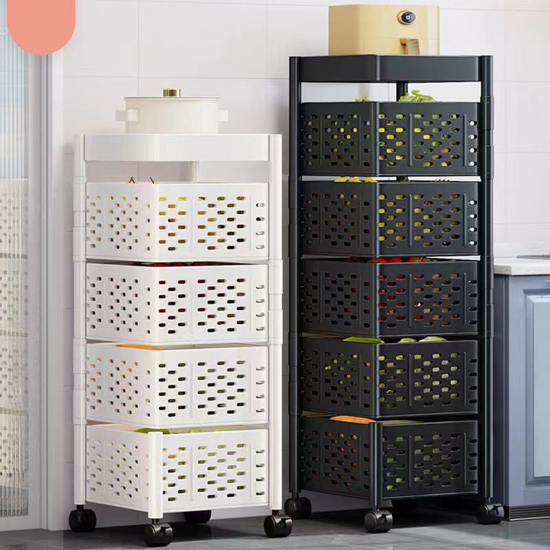 Modern Minimalist Carbon Steel Movable Square Hollow Storage Shelf 3/4/5-Shelves For Living Room