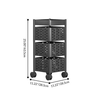 Modern Minimalist Carbon Steel Movable Square Hollow Storage Shelf 3/4/5-Shelves For Living Room