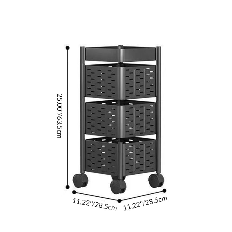 Modern Minimalist Carbon Steel Movable Square Hollow Storage Shelf 3/4/5-Shelves For Living Room
